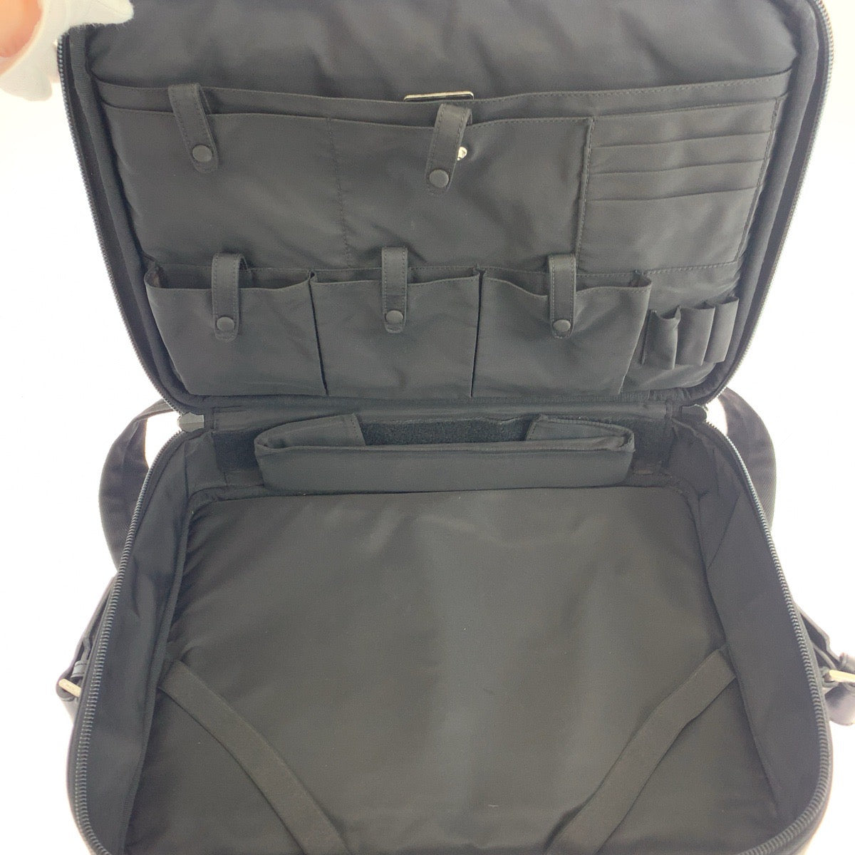 PRADA Shoulder Bag Nylon Black SilverMetal Shoulder Bag Business Bag Test Triangle With logo mens Used Authentic