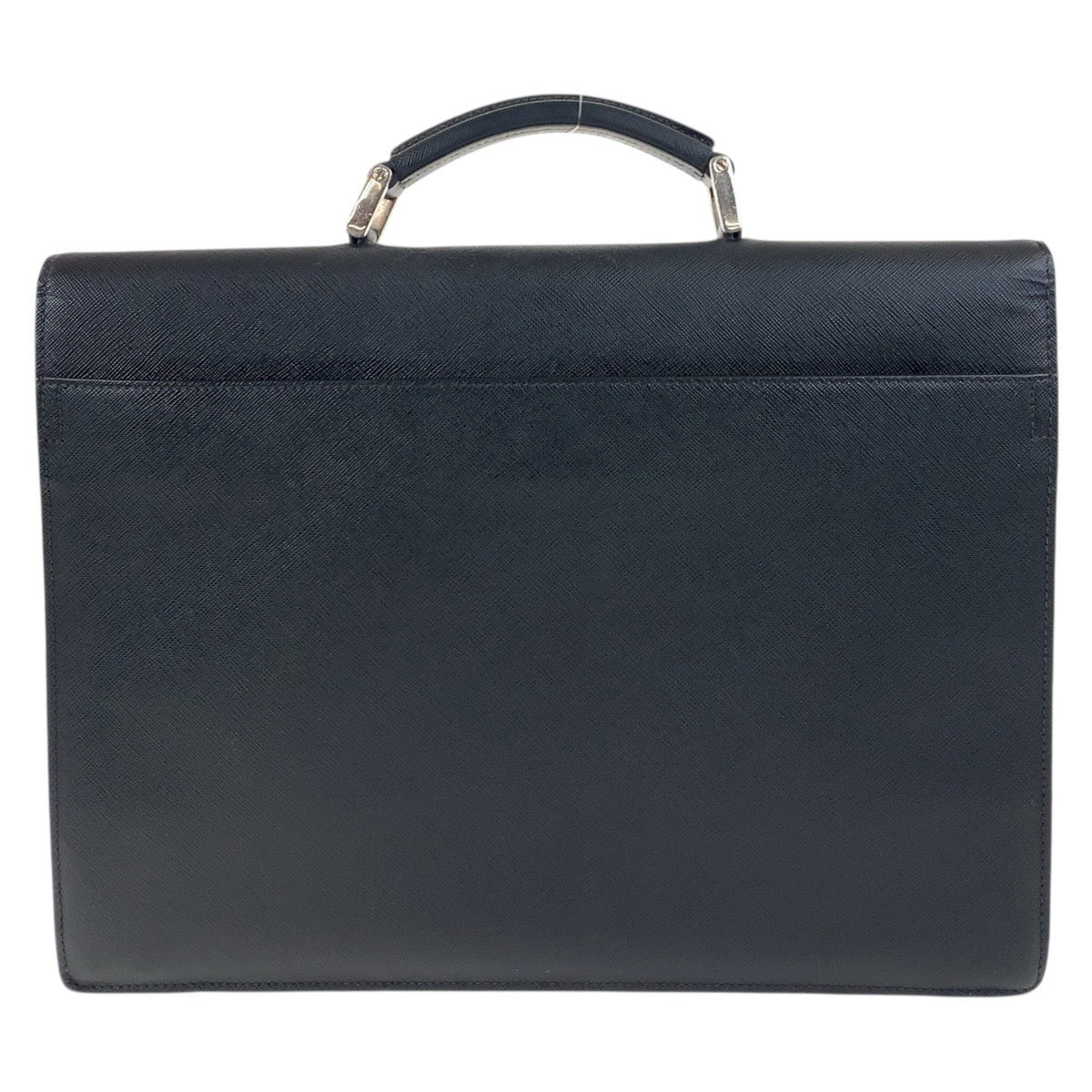 PRADA Business bag leather black Business bag briefcase Safiano mens Used Authentic