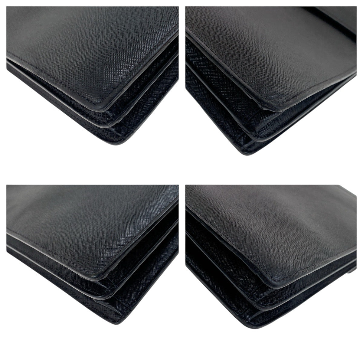 PRADA Business bag leather black Business bag briefcase Safiano mens Used Authentic