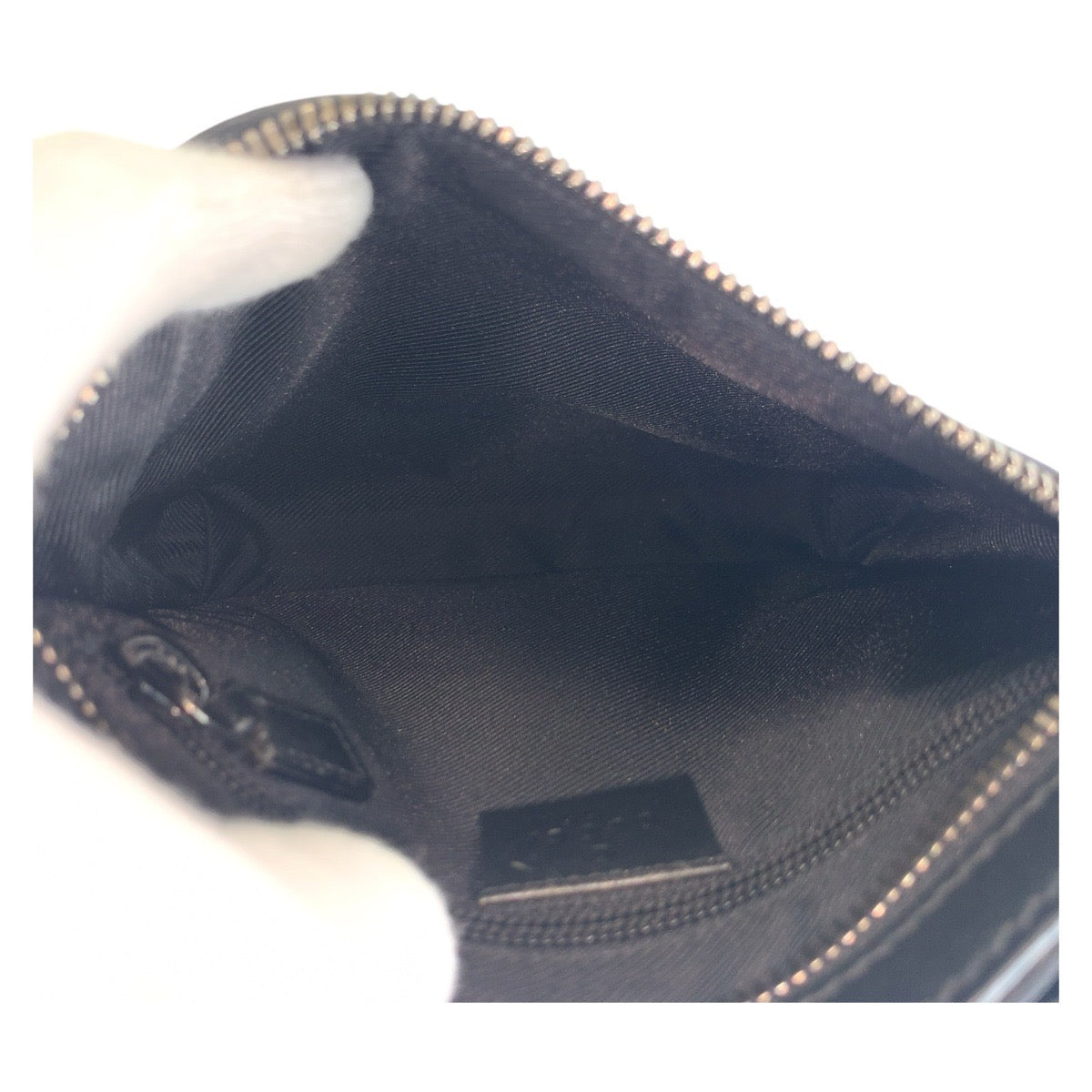 GUCCI Shoulder Bag 92562 Nylon, Leather black Shoulder Bag pochette mens(Unisex) Used Authentic