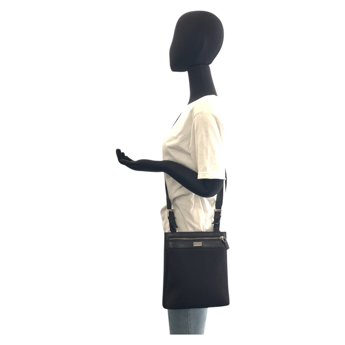 GUCCI Shoulder Bag 92562 Nylon, Leather black Shoulder Bag pochette mens(Unisex) Used Authentic