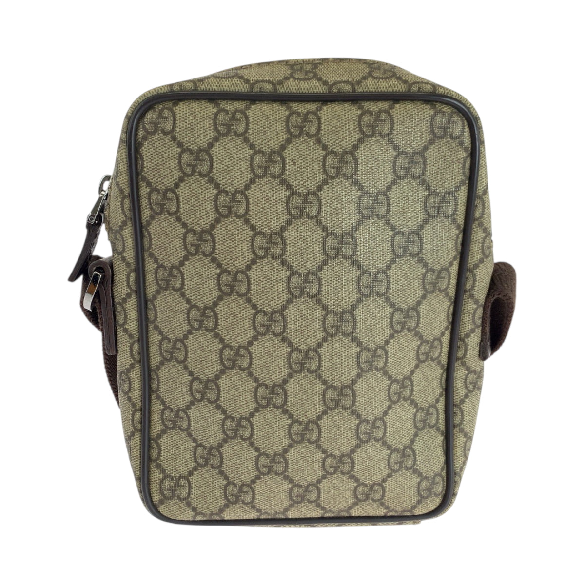 GUCCI Shoulder Bag 101680 GG Supreme Canvas Beige Brown SilverMetal Shoulder Bag pochette Women Used Authentic