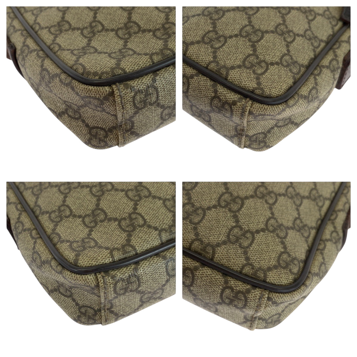 GUCCI Shoulder Bag 101680 GG Supreme Canvas Beige Brown SilverMetal Shoulder Bag pochette Women Used Authentic
