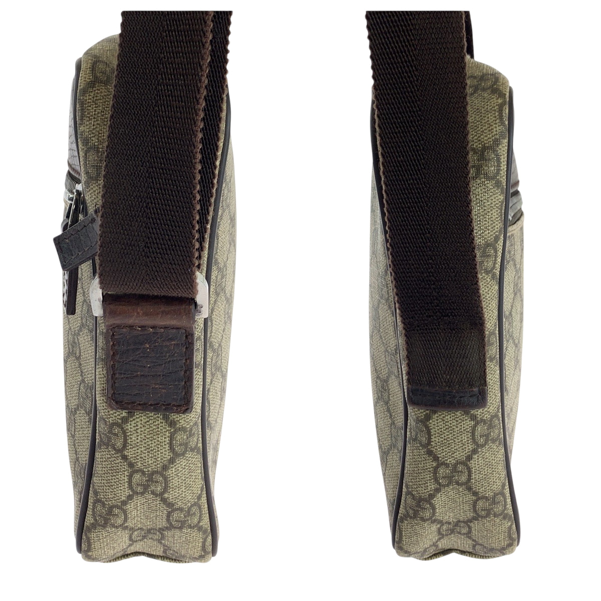 GUCCI Shoulder Bag 101680 GG Supreme Canvas Beige Brown SilverMetal Shoulder Bag pochette Women Used Authentic