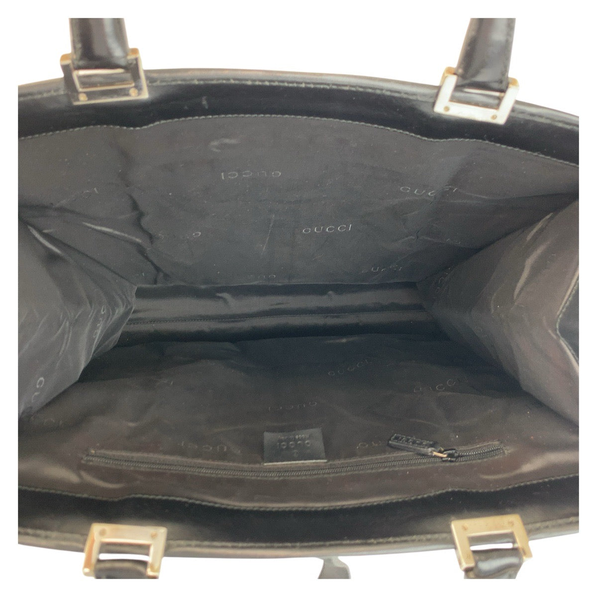 GUCCI Tote Bag 002 1064 GG canvas, leather Black SilverMetal Tote Bag handbag Jackie Women Used Authentic