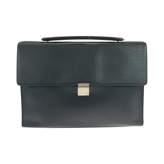 LOUIS VUITTON Business bag M30772 Taiga Ardoise Black SilverMetal Business bag handbag Taiga Angara mens Used Authentic