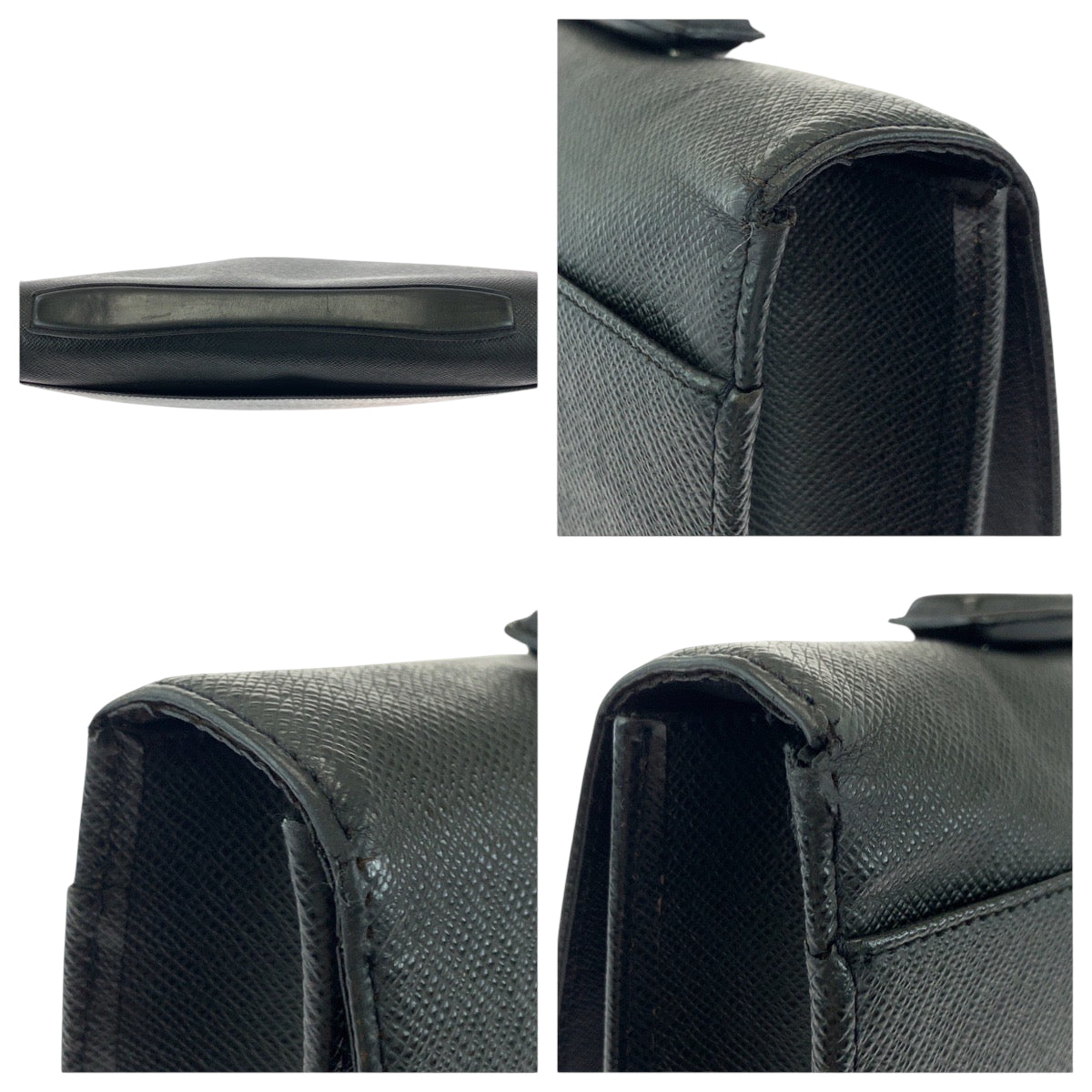 LOUIS VUITTON Business bag M30772 Taiga Ardoise Black SilverMetal Business bag handbag Taiga Angara mens Used Authentic