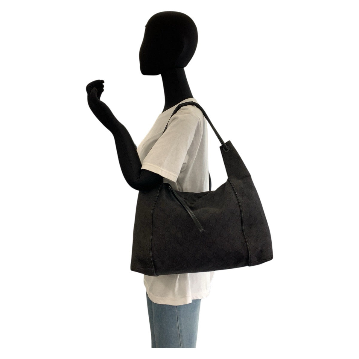 GUCCI Shoulder Bag 101292 GG canvas, leather black Women Used Authentic