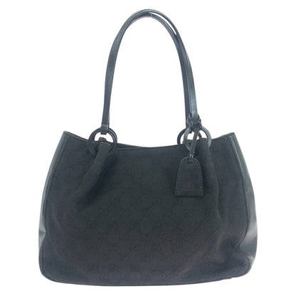 GUCCI Tote Bag 101919 GG canvas, leather black Shoulder Bag Women Used Authentic
