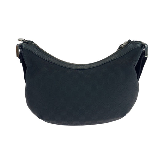 GUCCI Shoulder Bag 181092 GG canvas Black SilverMetal Shoulder Bag Crossbody Women Used Authentic