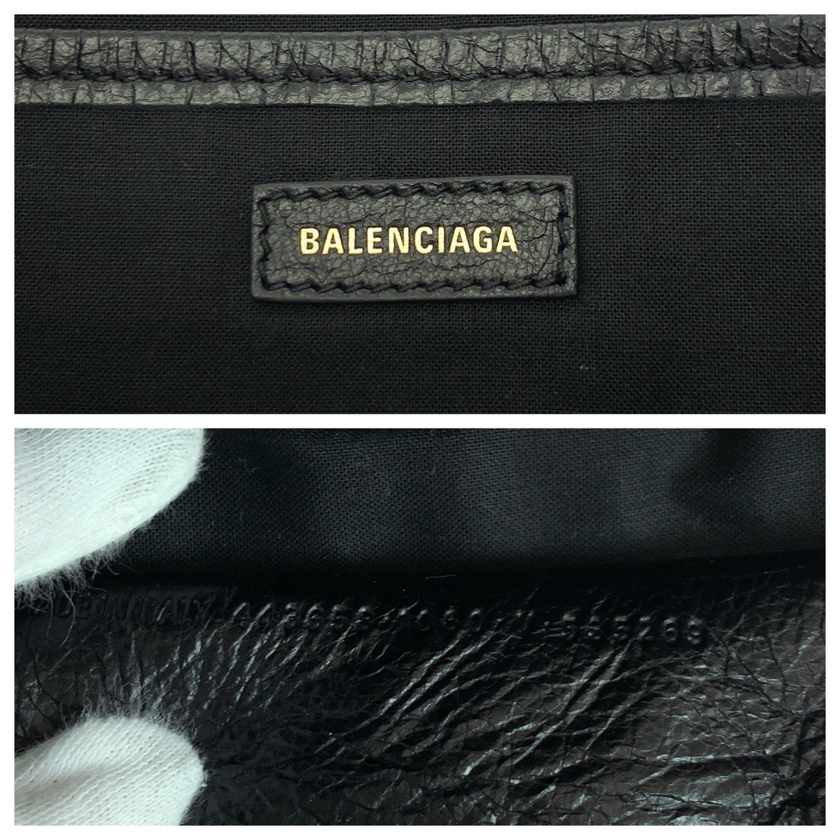 BALENCIAGA Clutch bag 443658 1060 leather black Clutch bag business bag graffiti print Women Used Authentic