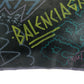 BALENCIAGA Clutch bag 443658 1060 leather black Clutch bag business bag graffiti print Women Used Authentic
