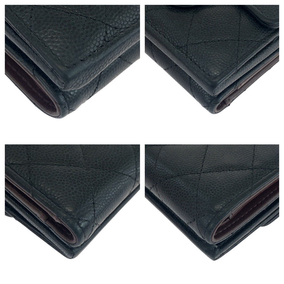 CHANEL Tri-fold wallet lambskin black Folding wallet Compact wallet Matrasse COCO Mark Women Used Authentic