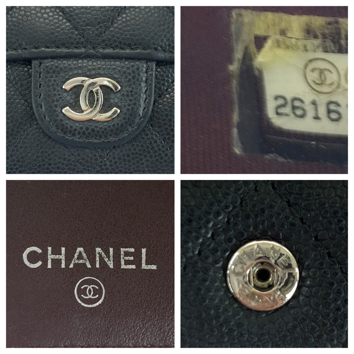 CHANEL Tri-fold wallet lambskin black Folding wallet Compact wallet Matrasse COCO Mark Women Used Authentic