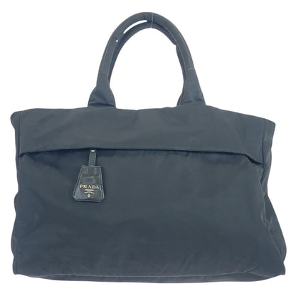 PRADA Tote Bag Nylon black Tote Bag Shoulder Bag Test Triangle With logo mens Used Authentic