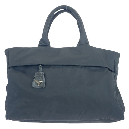 PRADA Tote Bag Nylon black Tote Bag Shoulder Bag Test Triangle With logo mens Used Authentic