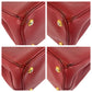 PRADA Handbag leather Red Gold Metal Handbag Tote Bag Safiano Galleria Women Used Authentic