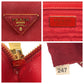PRADA Handbag leather Red Gold Metal Handbag Tote Bag Safiano Galleria Women Used Authentic
