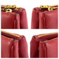 PRADA Handbag leather Red Gold Metal Handbag Tote Bag Safiano Galleria Women Used Authentic