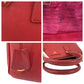 PRADA Handbag leather Red Gold Metal Handbag Tote Bag Safiano Galleria Women Used Authentic