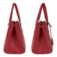 PRADA Handbag leather Red Gold Metal Handbag Tote Bag Safiano Galleria Women Used Authentic
