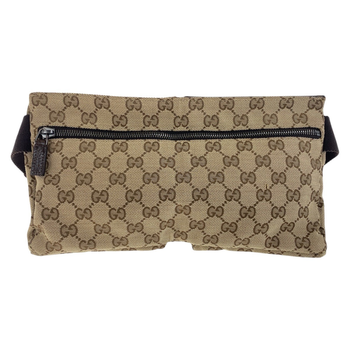 GUCCI Sling bag 28566 GG canvas, leather Beige Brown SilverMetal Sling bag waist pouch unisex mens Used Authentic