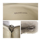 BALENCIAGA Clutch bag 492681 Mouton White SilverMetal Clutch bag unisex Shearing logo mens Used Authentic