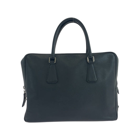 PRADA Business bag leather black Business bag briefcase Safiano Triangle With logo mens Used Authentic