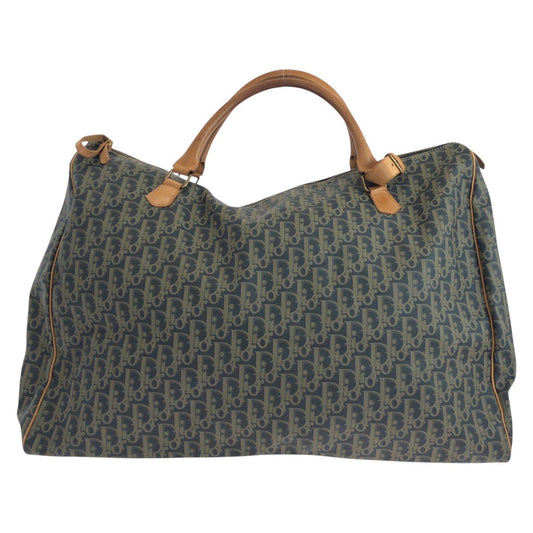 Dior Boston Duffel bag leather Navy Brown Gold Metal Trotter