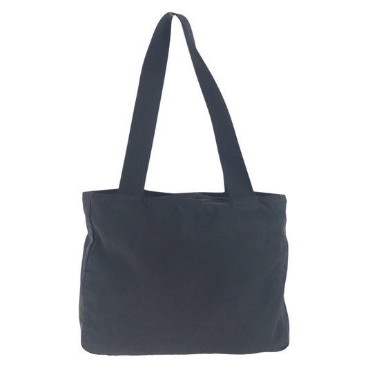 PRADA Shoulder Bag Nylon Black SilverMetal Test Triangle With logo Women Used Authentic