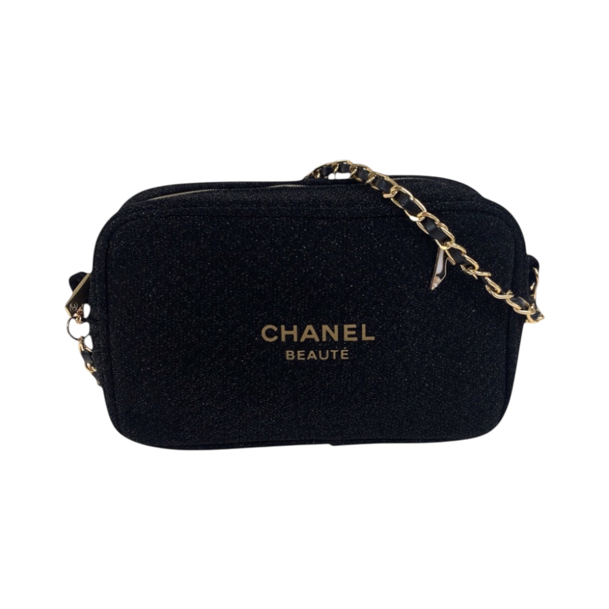 CHANEL Shoulder Bag canvas black Holiday Limited Novelty With charm