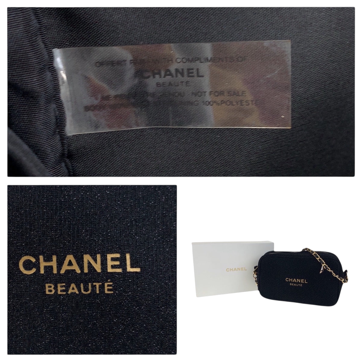 CHANEL Shoulder Bag canvas black Holiday Limited Novelty With charm