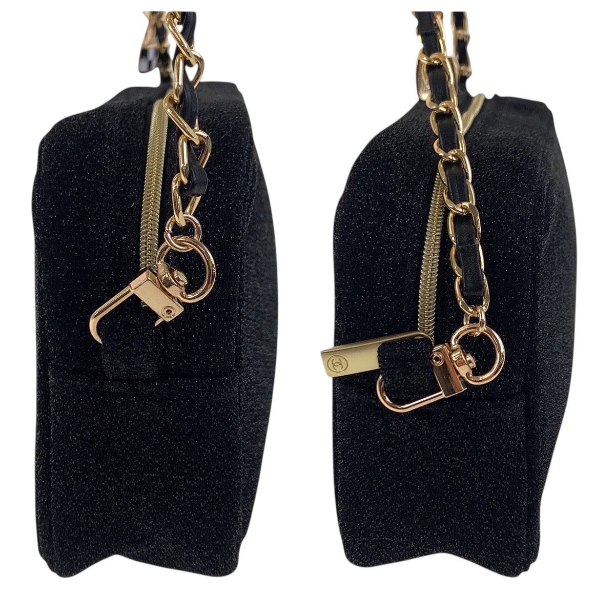 CHANEL Shoulder Bag canvas black Holiday Limited Novelty With charm