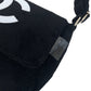 CHANEL Shoulder Bag pile Black White SilverMetal novelty COCO Mark
