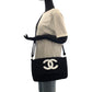 CHANEL Shoulder Bag pile Black White SilverMetal novelty COCO Mark