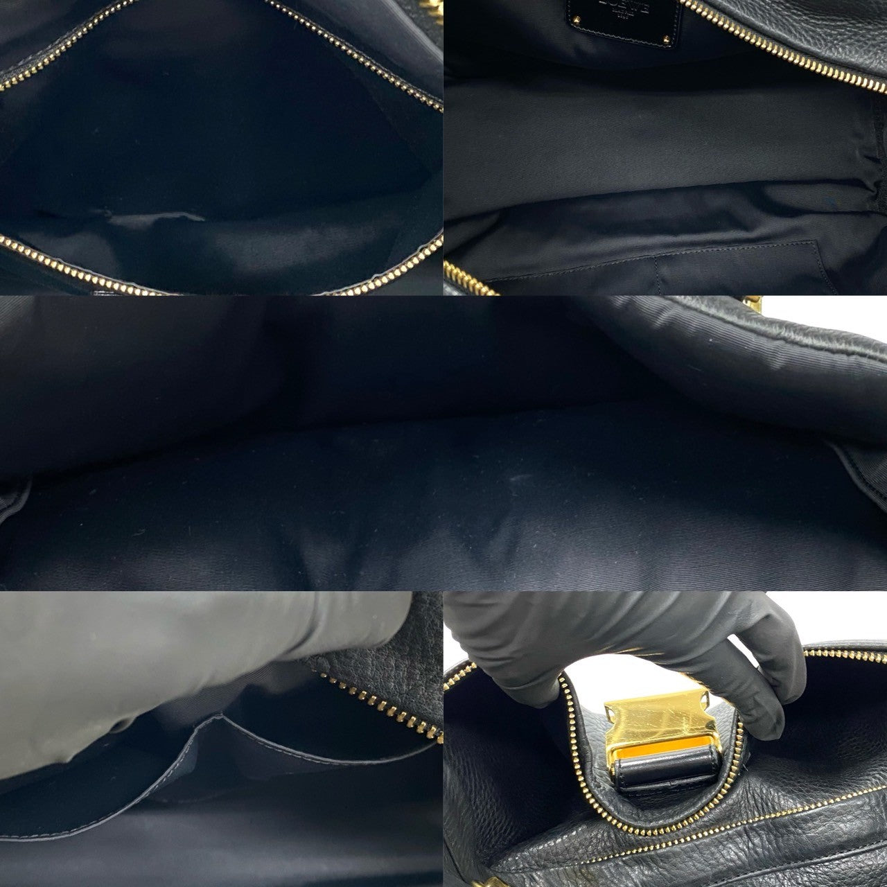 LOEWE Handbag leather black Laura 33 Women Used Authentic