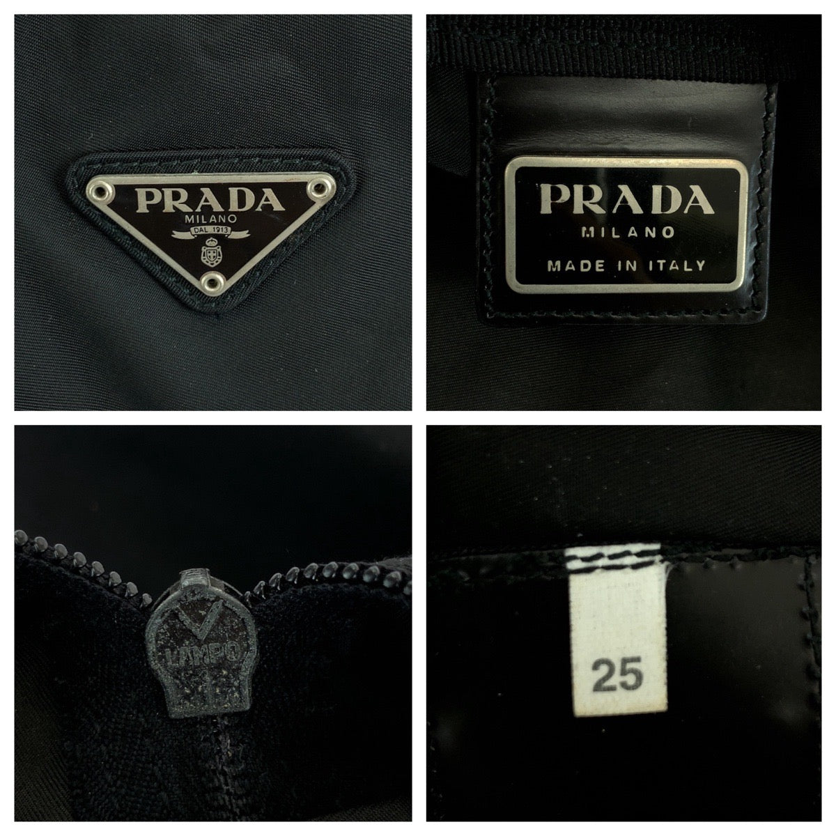 PRADA Boston Duffel bag Nylon, Leather Black SilverMetal Boston Duffel bag Shoulder Bag Test Triangle With logo Women Used Authentic