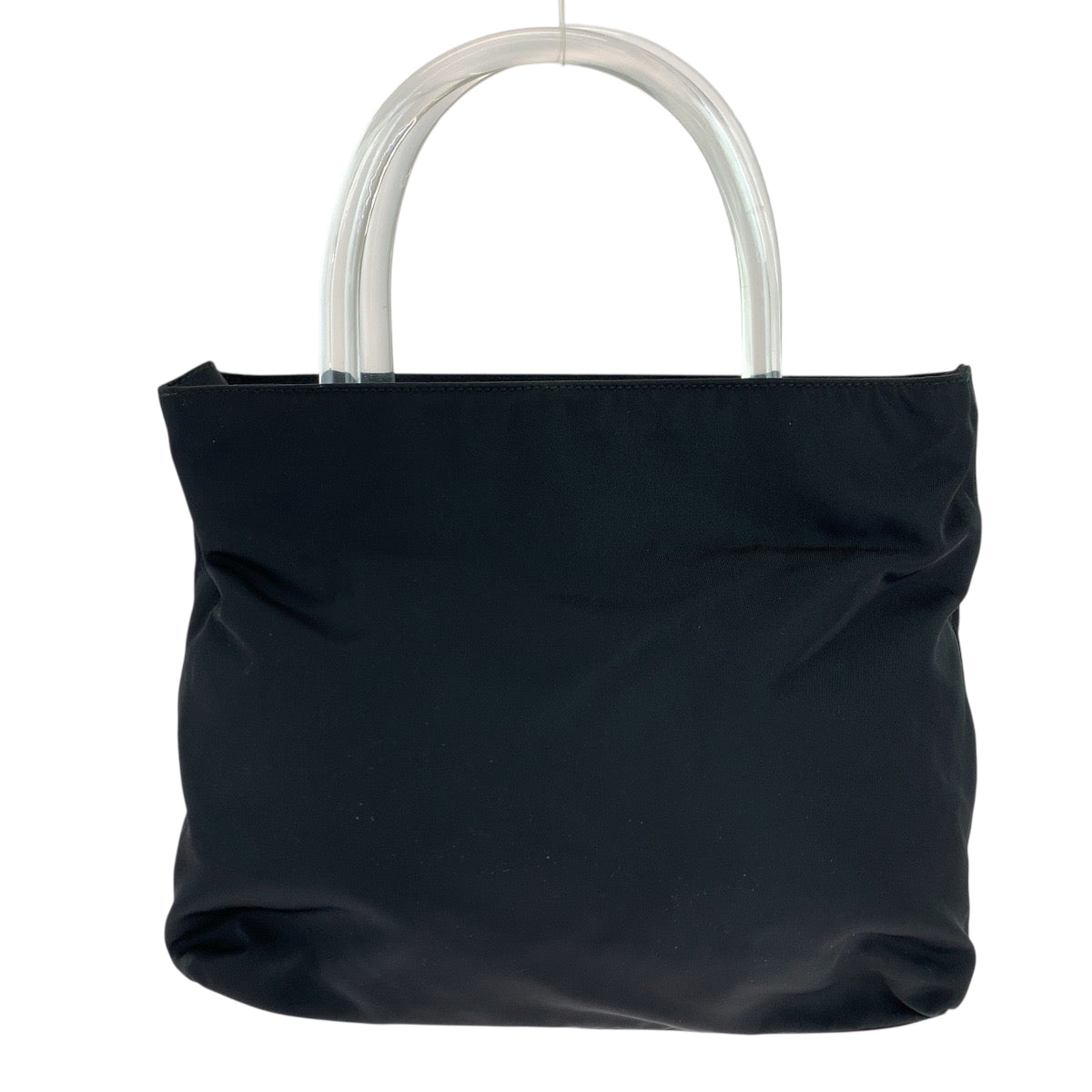PRADA Tote Bag Nylon black Tote Bag handbag Test Triangle With logo Women Used Authentic