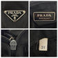 PRADA Shoulder Bag Nylon, Leather Black SilverMetal Shoulder Bag pochette Test Triangle With logo Women Used Authentic