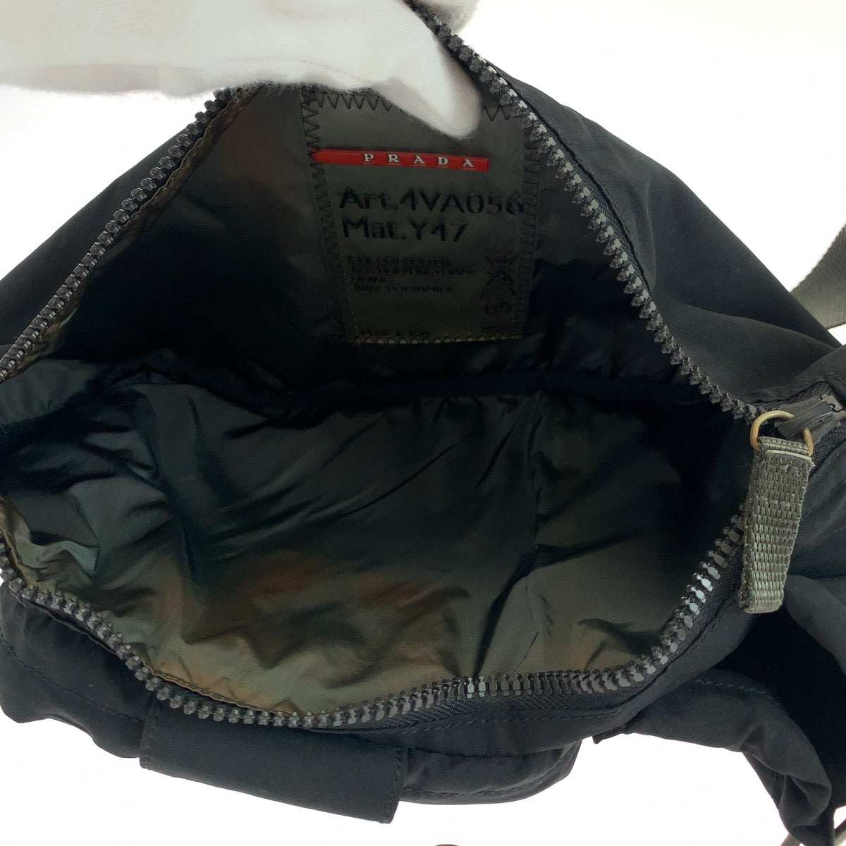 PRADA Waist bag 4VA056 Nylon Black SilverMetal Waist Bag Bum Bag PRADA Sports mens Used Authentic