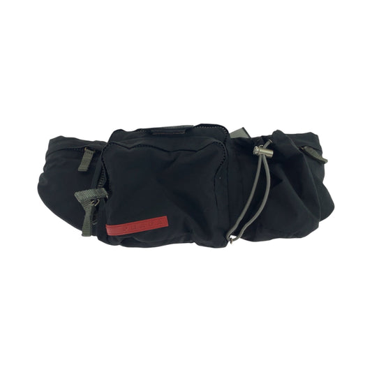 PRADA Waist bag 4VA056 Nylon Black SilverMetal Waist Bag Bum Bag PRADA Sports mens Used Authentic