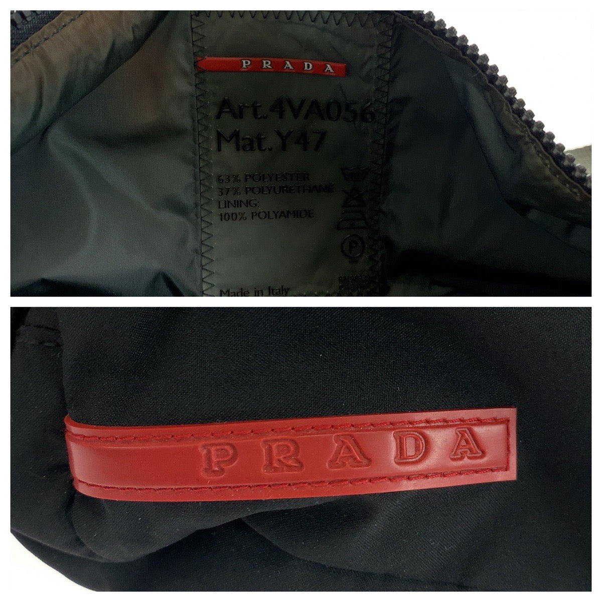 PRADA Waist bag 4VA056 Nylon Black SilverMetal Waist Bag Bum Bag PRADA Sports mens Used Authentic