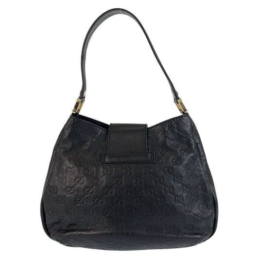 GUCCI Shoulder Bag 211934 leather black Hobo Shoulder Bag Guccisima Women Used Authentic