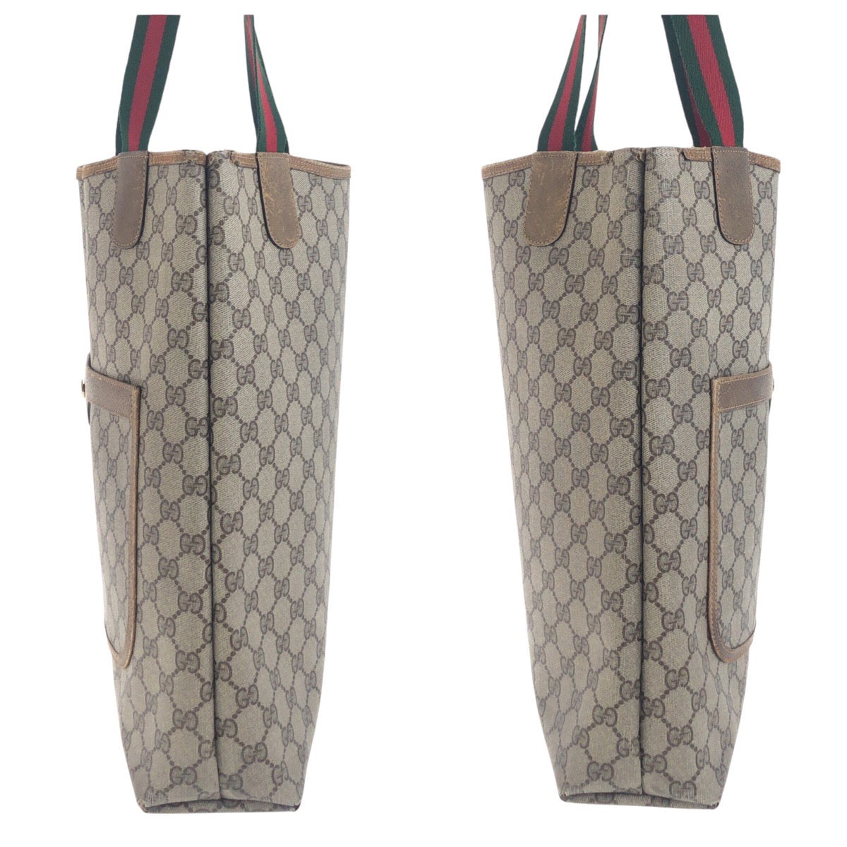 GUCCI Tote Bag 50205 GG Supreme Canvas Beige brown Tote Bag Shoulder Bag Old Gucci Shelly Line Women Used Authentic