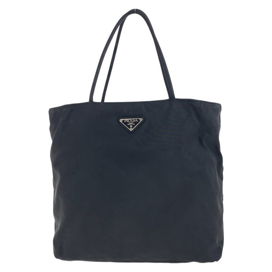 PRADA Tote Bag Nylon black Tote Bag handbag Test Triangle With logo Women Used Authentic