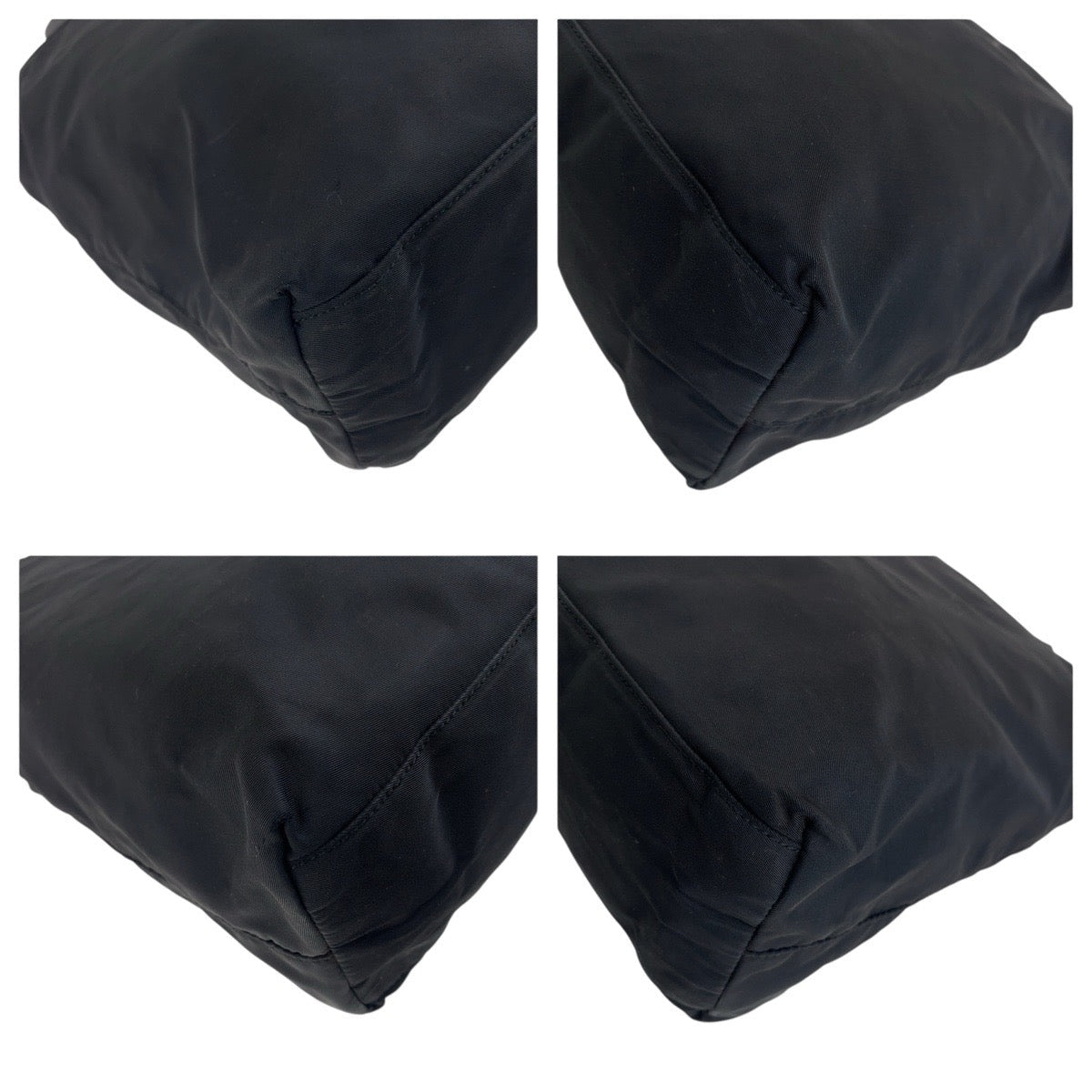 PRADA Tote Bag Nylon black Tote Bag handbag Test Triangle With logo Women Used Authentic