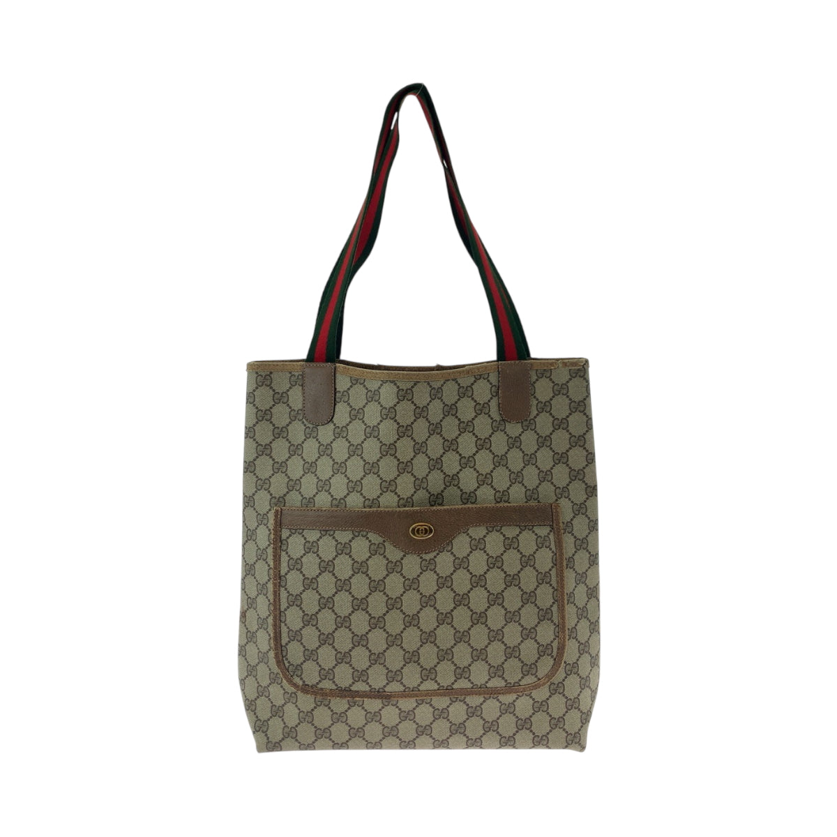 GUCCI Tote Bag 39 02 003 GG Supreme Canvas Beige brown green red Tote Bag Shoulder Bag Old Gucci Shelly Line Women Used Authentic