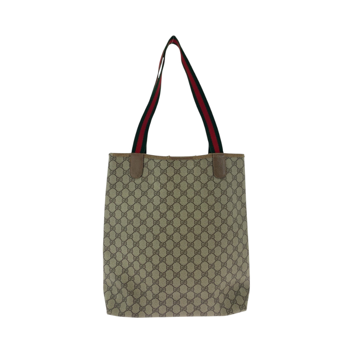 GUCCI Tote Bag 39 02 003 GG Supreme Canvas Beige brown green red Tote Bag Shoulder Bag Old Gucci Shelly Line Women Used Authentic