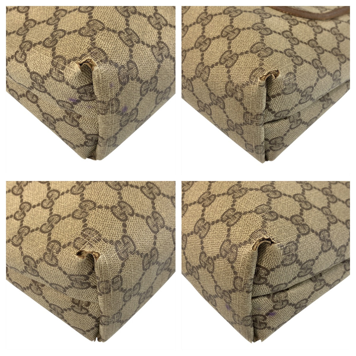 GUCCI Tote Bag 39 02 003 GG Supreme canvas, leather Beige Brown Gold Metal Tote Bag Shoulder Bag Sherry Line Old Gucci Women Used Authentic