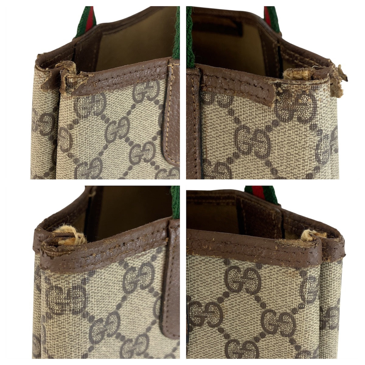 GUCCI Tote Bag 39 02 003 GG Supreme canvas, leather Beige Brown Gold Metal Tote Bag Shoulder Bag Sherry Line Old Gucci Women Used Authentic